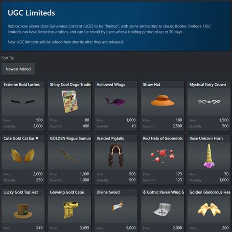 ugc limiteds rolimons